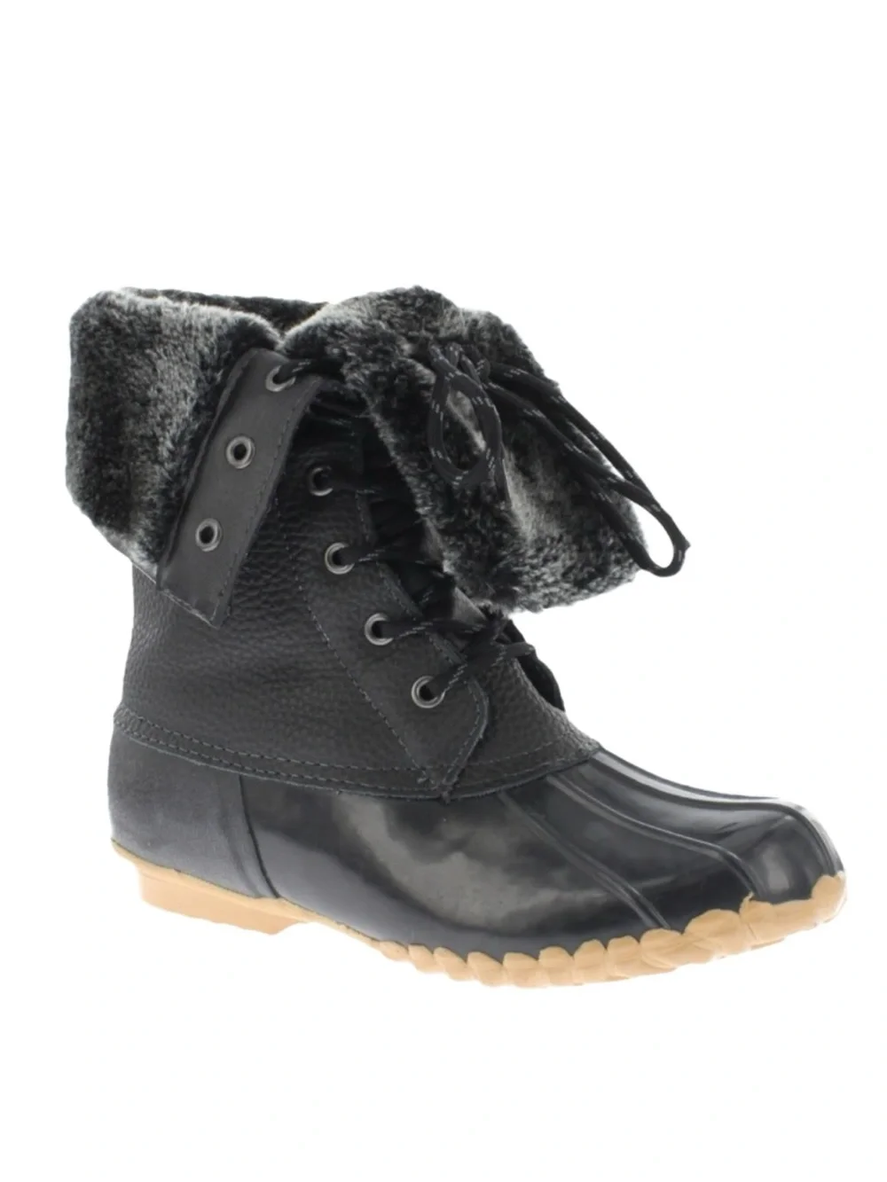 Sporto Daphne Leather Upper Waterproof Duck Boots Faux Fur Shearling Size 7